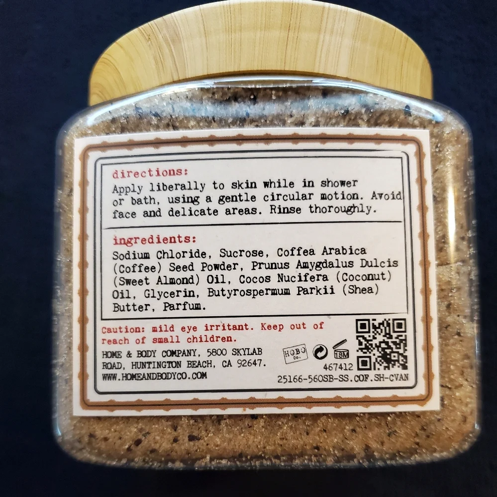 New Body Scrub Sunroot Botanicals With Coffee and Shea Butter